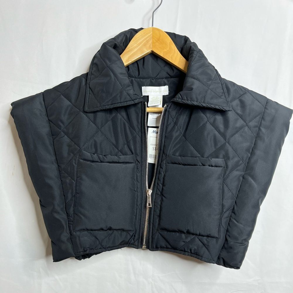 NWT House of Harlow 1960 Quilted Cropped Puffer Vest Black Trendy Minimal Chic